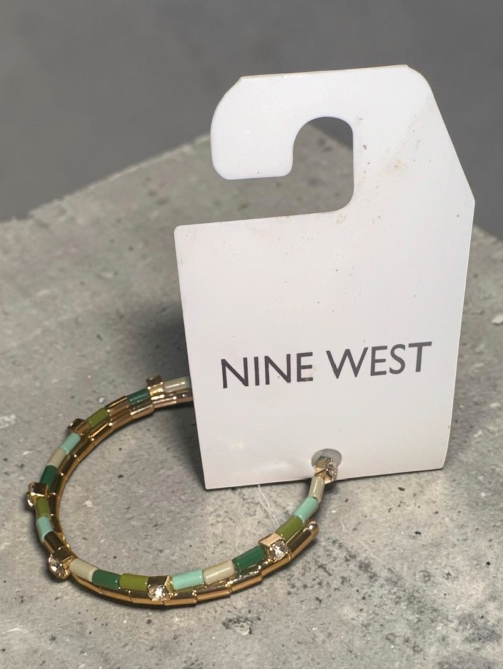 Nine West Green and gold tone coil bracelet